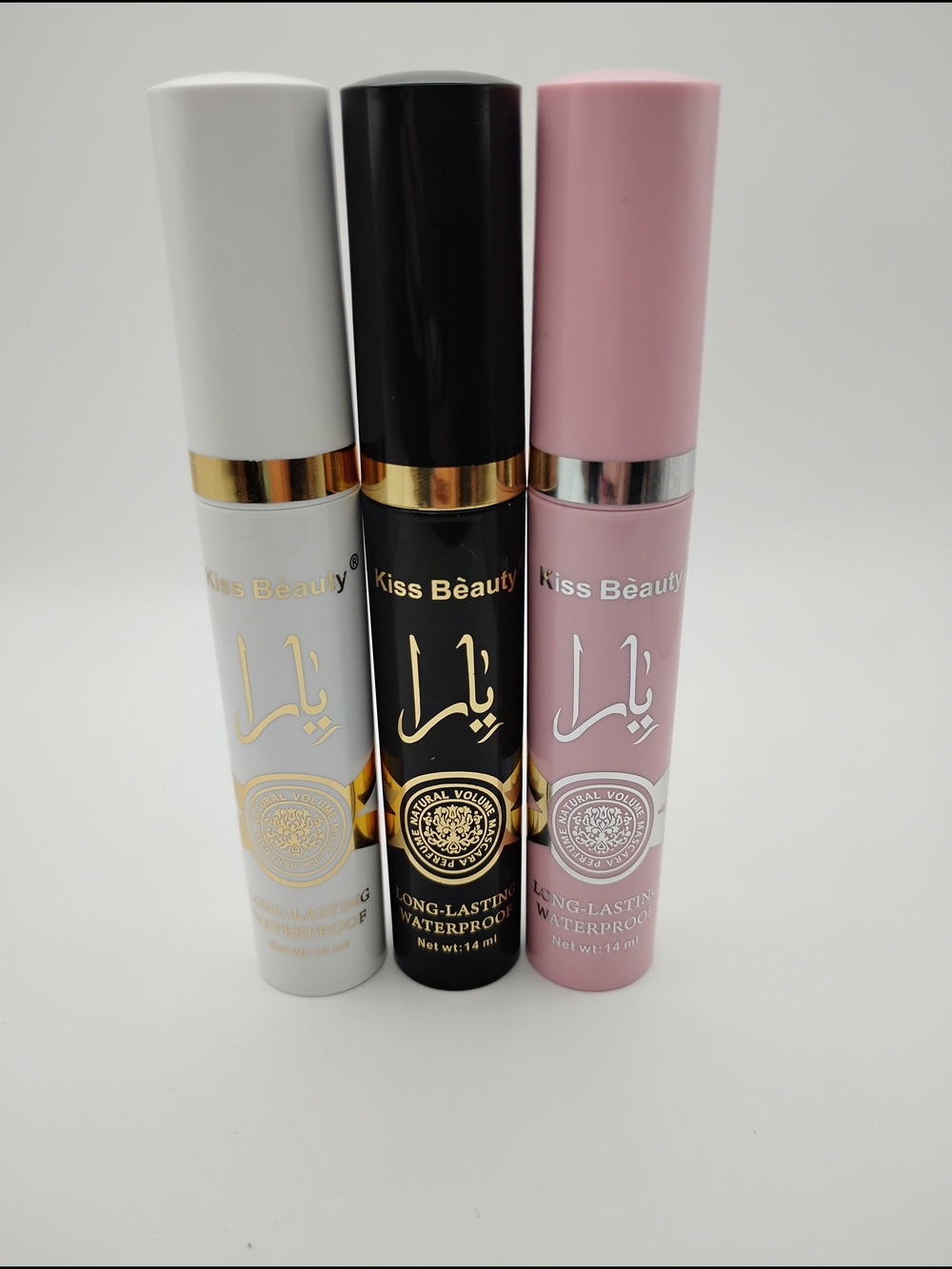 Kiss Beauty Women Makeup Mascara — Black, White & Pink Set